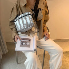 Winter Crossbody Down Bag Handbag with Strap