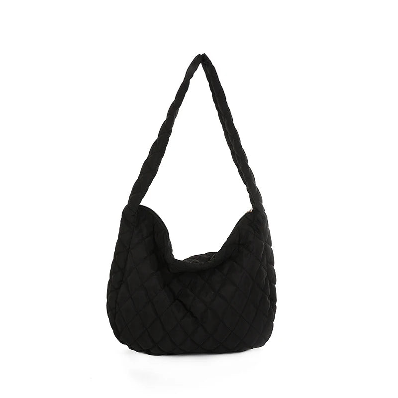 Winter Crossbody Down Bag Handbag Wide Shoulder Strap Messenger Pack