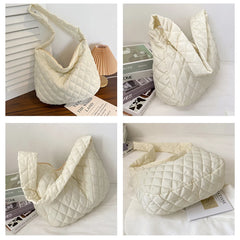 Winter Crossbody Down Bag Handbag Wide Shoulder Strap Messenger Pack