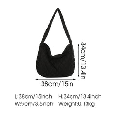 Winter Crossbody Down Bag Handbag Wide Shoulder Strap Messenger Pack