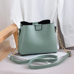 Tassel Pendant Bucket Bag for Women PU Leather Shoulder Crossbody Bag