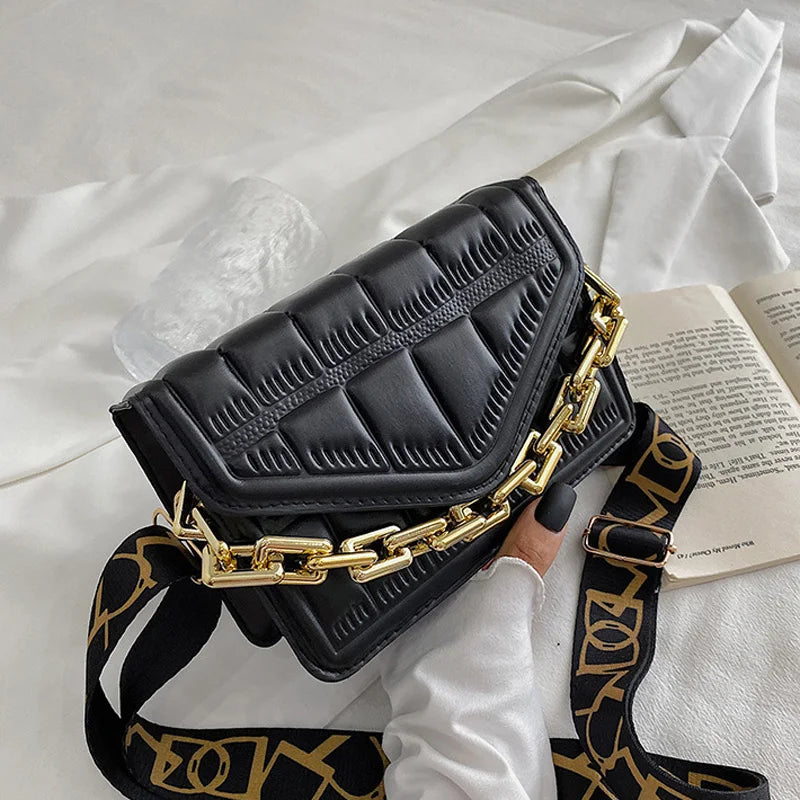 Thick Chain Shoulder Bag Crossbody Bags For Women Flap Ladies Messenger Bags