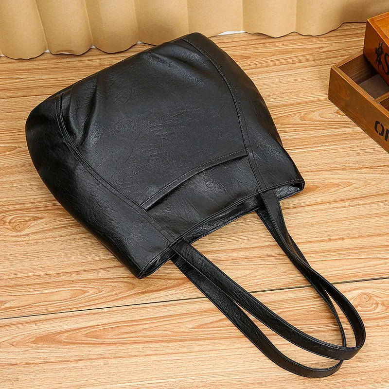 Vintage PU Leather Handbag Shoulder Tote Bags Women Large Capacity Crossbody Bag