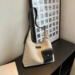 Vintage Canvas Shopper Bag Women Shoulder Handbag Lady Totes Pack Purse