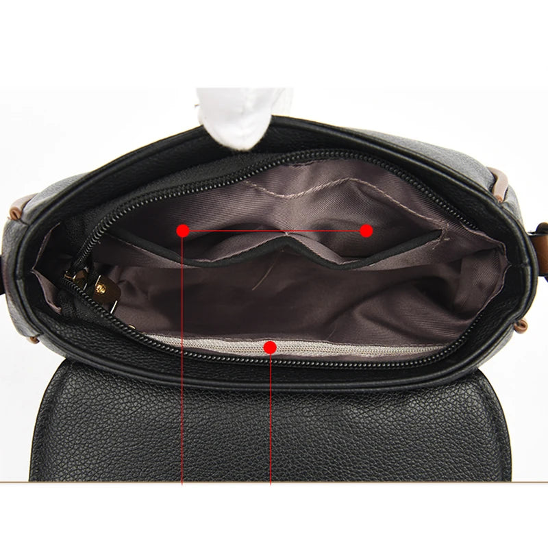Women's Soft Leather Shoulder Bag - Casual Flip Bag Handbag