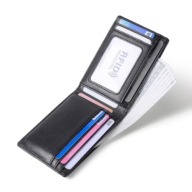 Top Layer Cowhide Men Wallets Leather Purse Cartera Hombre