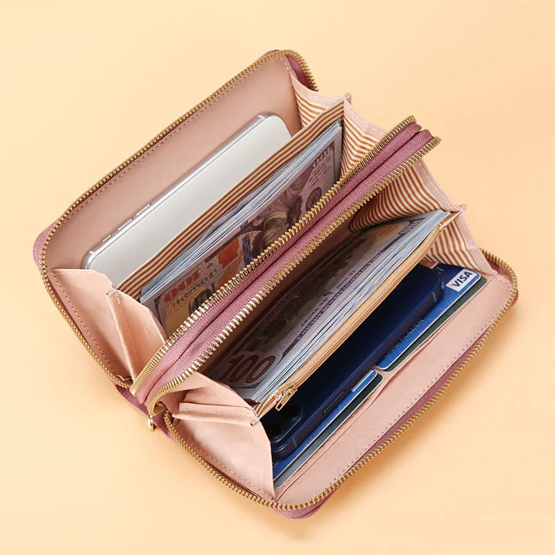 High Fashion Double Zipper Women's Wallet Clutch
