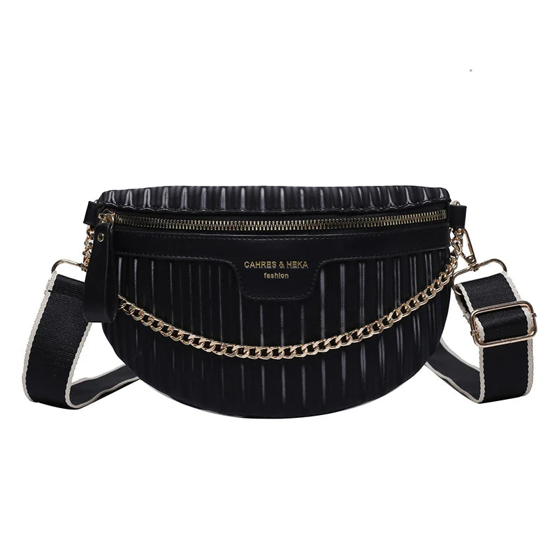 Leather Waist Bag Crossbody Shoulder Chest Pack for Women