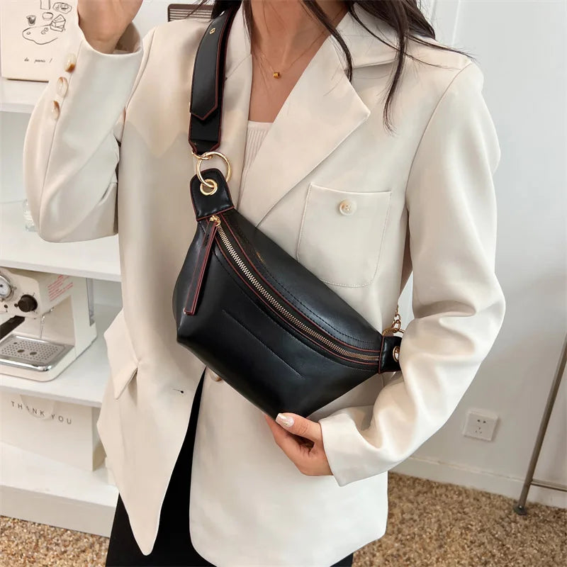 Women Chest Bag Casual Leather Shoulder Bags For Women Crossbody Chest Bag Women