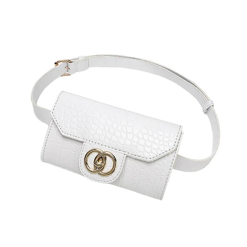 Women Leather Waist Bags Crossbody Chest Bag Belt Bag