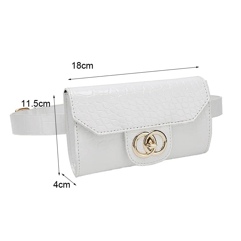 Women Leather Waist Bags Crossbody Chest Bag Belt Bag