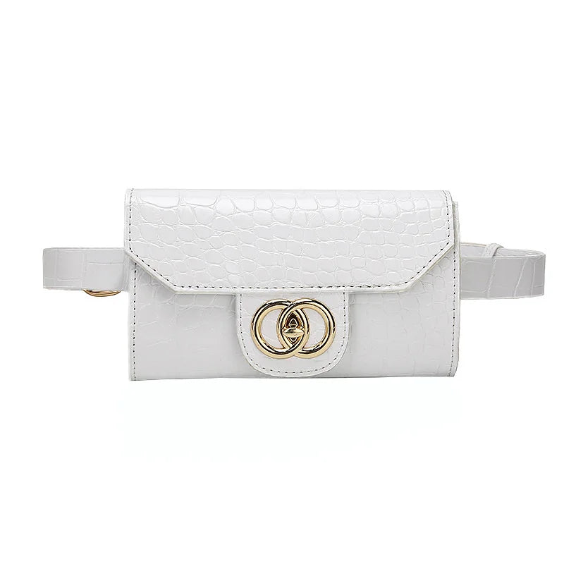 Women Leather Waist Bags Crossbody Chest Bag Belt Bag