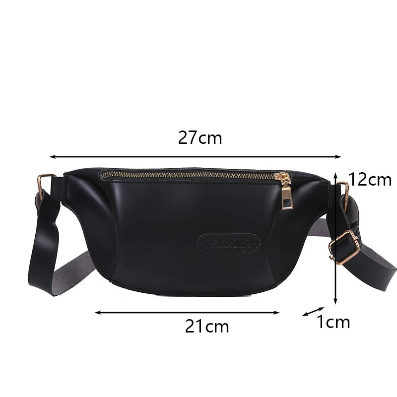 Women's Fanny Pack High PU Leather Waist Bag Crossbody Chest Bag