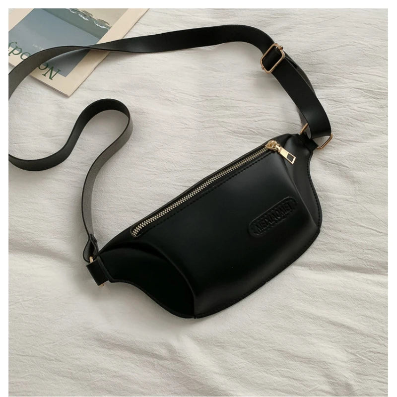 Women's Fanny Pack High PU Leather Waist Bag Crossbody Chest Bag