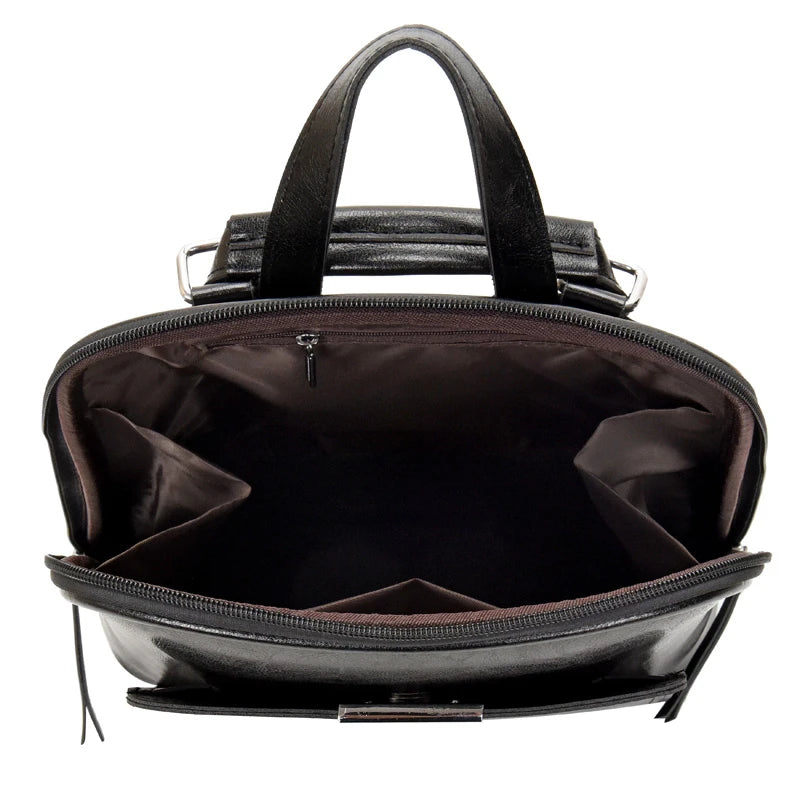 Oil Wax Leather Women Backpack Large Capacity School Bag