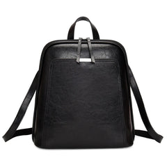 Oil Wax Leather Women Backpack Large Capacity School Bag