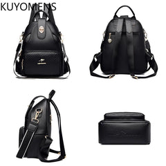 Soft Leather Women Backpacks Purses Shoulder Bags Rucksack for Girls
