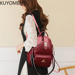 Soft Leather Women Backpacks Purses Shoulder Bags Rucksack for Girls