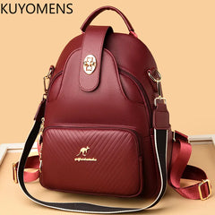 Soft Leather Women Backpacks Purses Shoulder Bags Rucksack for Girls