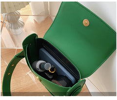 Women Leather Shoulder Crossbody Bag Lady Red Solid