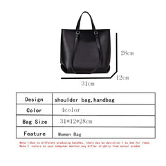 Vintage Leather Women Handbag Chain Travel Crossbody Shoulder Bag Set
