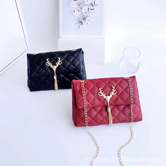 Tassel Embroidery Handbags Leather Women Crossbody Messenger Bags