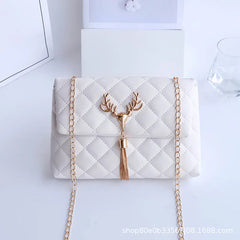 Tassel Embroidery Handbags Leather Women Crossbody Messenger Bags