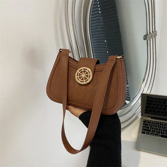 Plaid Quilted Crossbody Bag Lock Half Moon Messenger Bag for Women