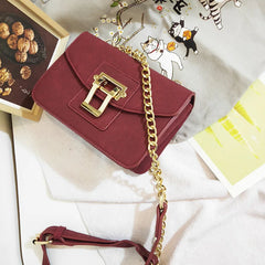 Vintage Burgundy Nubuck Leather Women Shoulder Bag