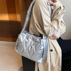 Women Down Shoulder Messenger Bag Winter Padded Space Handbag