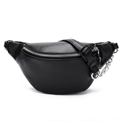 Women Fanny Pack PU Leather Zipper Travel Waist Bag Party Purse Belt Bag