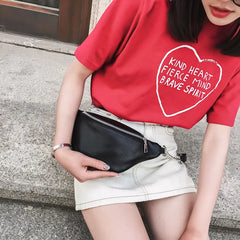 Women Fanny Pack PU Leather Zipper Travel Waist Bag Party Purse Belt Bag