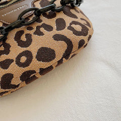 Leopard Print Fanny Pack for Women, Crossbody Chest Bag, Half Moon Waist Pack