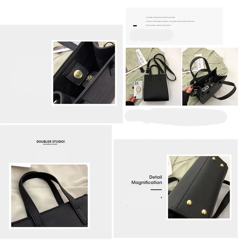 Women Leather Handbags High Female Shoulder Crossbody Bag