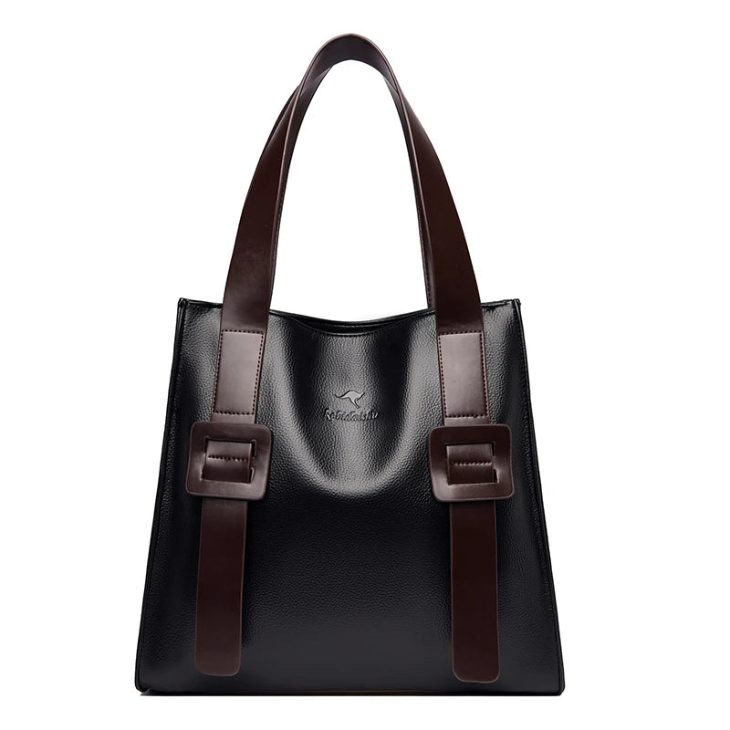 Women Leather Handbag Shoulder Crossbody Bag Large Capacity Tote Bag