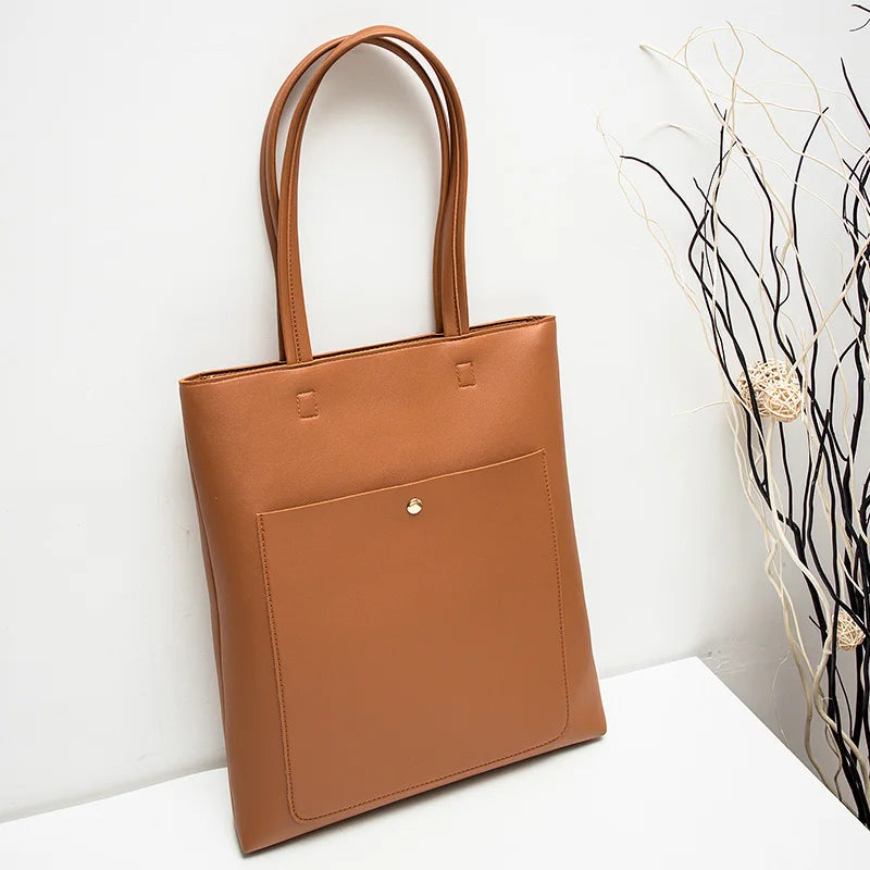 Women Shoulder Bag Soft Leather Handbag High Bucket Female Bag