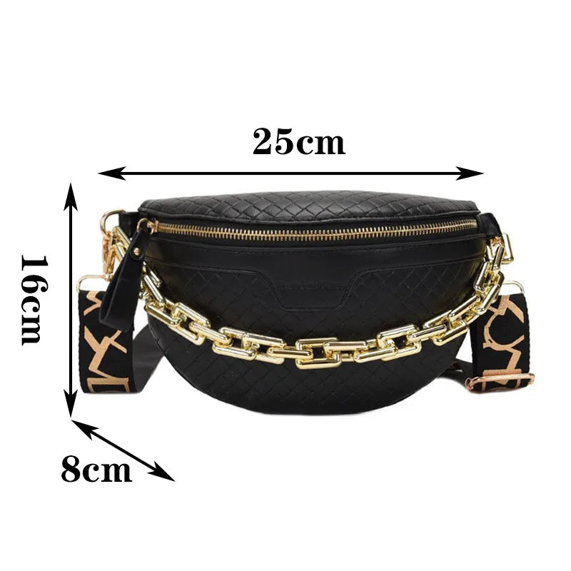 Women Shoulder Bag High Waist Bag Thick chain Shoulder Crossbody Chest Bag