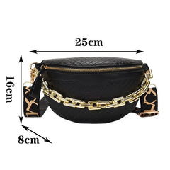 Women Shoulder Bag High Waist Bag Thick chain Shoulder Crossbody Chest Bag