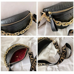 Women Shoulder Bag High Waist Bag Thick chain Shoulder Crossbody Chest Bag