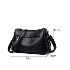 Women Shoulder Bag Soft PU Leather Messenger Bag Crossbody Bag Large Capacity Ha