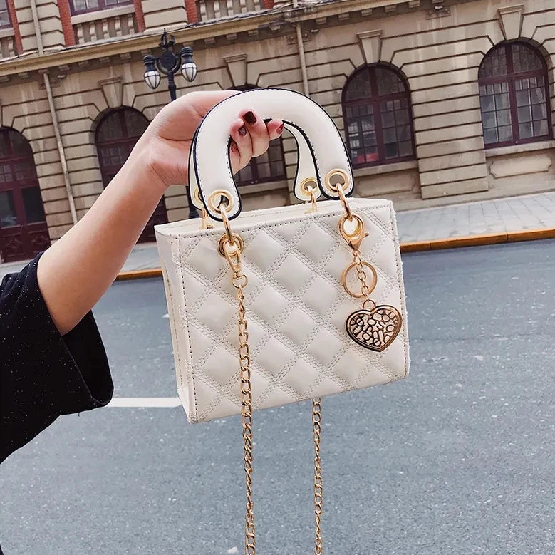 Patent Leather Tote Bag Chain Handle Crossbody Shoulder Bag