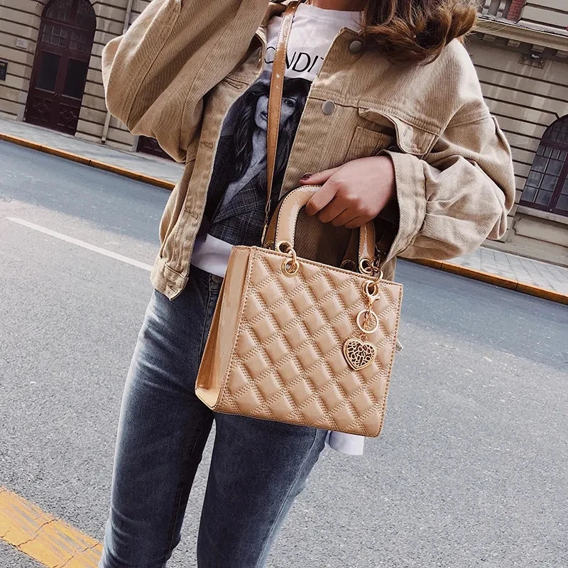 Patent Leather Tote Bag Chain Handle Crossbody Shoulder Bag