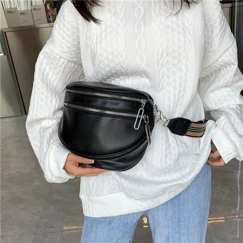 Women Leather Waist Bag Fanny pack And Phone Pack Female Belt Bag