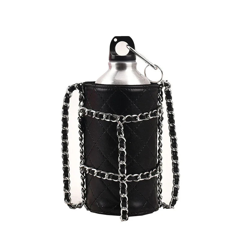 Women Water Bottle Pouch Shoulder Bag Mini Purse Clutch
