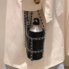 Women Water Bottle Pouch Shoulder Bag Mini Purse Clutch