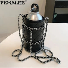 Women Water Bottle Pouch Shoulder Bag Mini Purse Clutch