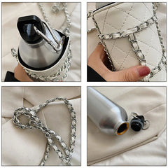 Women Water Bottle Pouch Shoulder Bag Mini Purse Clutch