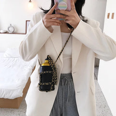 Women Water Bottle Pouch Totes Chain Shoulder Bag Bike Mini Bag Purse