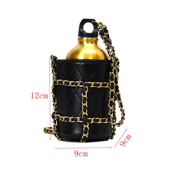 Women Water Bottle Pouch Totes Chain Shoulder Bag Bike Mini Bag Purse