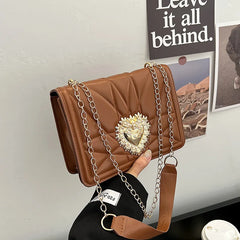 Retro Heart Shoulder Bag Crossbody Bags for Women